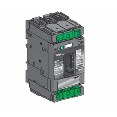 Three-pole motor circuit protector rated 50 A with adjustable instantaneous trip and plug-in terminal connections. Low amp trip setting of 176 A. Provides overcurrent protection for motor branch circuits in industrial control panels and distribution equipment.
