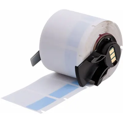 BRADY Wraparound Label: 1 1/2 in x 1 in, 1 in, Vinyl, Blue (Matte) - Brady Precut Label Rolls
