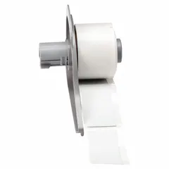 Precut label roll measuring 1 inch by 2 inches, made of polyester with a permanent adhesive and a gray matte finish. Compatible with the M710 printer series. Suitable for industrial labeling applications such as asset tagging, cable marking, and equipment identification.