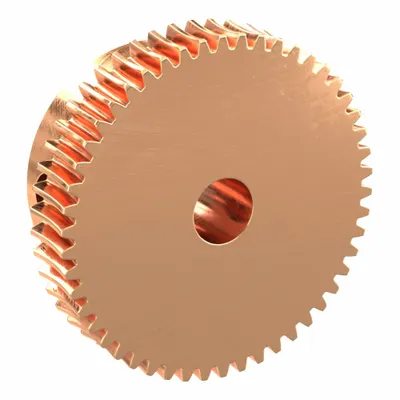 KHK GEARS Worm Wheel: Reduction Ratio 50, Module m 0.5, Right Hand, 20° Pressure Angle - Metric Worm Wheels