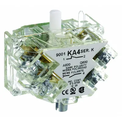 SCHNEIDER Contact Block: 30 mm Panel Mounting Size, 1NO, Momentary/Early Make - Contact Blocks
