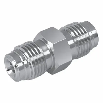 HAM-LET Compression Fitting Union: 1/4 in OD x 1/4 in OD Fitting Size - High-Purity Stainless Steel Fittings