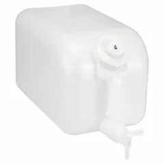Horizontal Rectangular Carboy with Spigot, 5 gal, HDPE, White