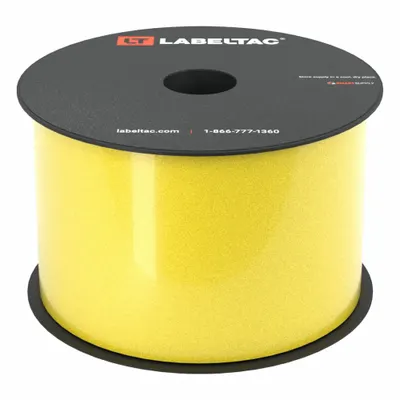 CREATIVE SAFETY SUPPLY LabelTac Pro Model Reflective Supply: 3 in x 75 ft, Vinyl, Yellow (Gloss) - LabelTac Thermal Transfer Continuous Label Rolls