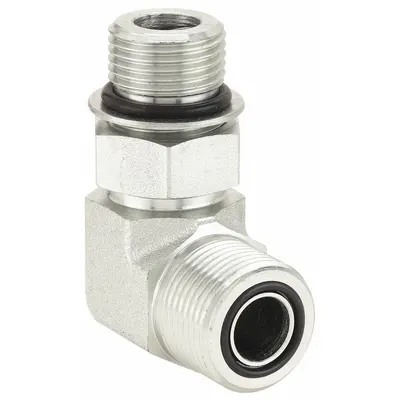 AEROQUIP Hydraulic Hose Adapter: 5/8 in x 5/8 in Fitting Size, Male x Male, ORS x ORB - ORS-to-ORB Steel Hydraulic Hose Adapters