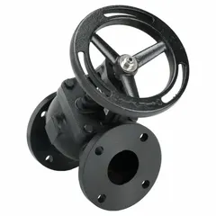 Cast iron triple duty valve with flange connection for steam and water media. Combines check valve, shutoff, and balancing functions in one unit. Pipe size 4 in, operating temperature range 60°F to 300°F. Suitable for HVAC, boiler, and industrial piping systems requiring flow control and backflow prevention.