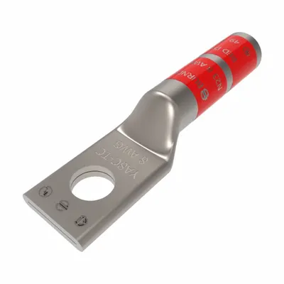 BURNDY Compression Lug: #10 Stud Size, 8 AWG – 8 AWG For Wire Sizes, Solid/Stranded Wire Type - One-Hole Compression Lugs