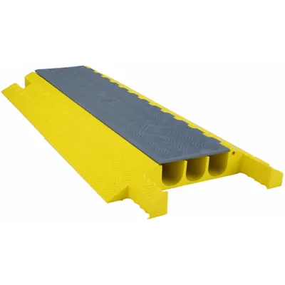 POWER FIRST Cable Protector: 3 Channels, Hinged, 2 1/4 in Max Cable Dia, 18 1/4 in Wd - 3-Channel Hinged-Cover Cable Ramps