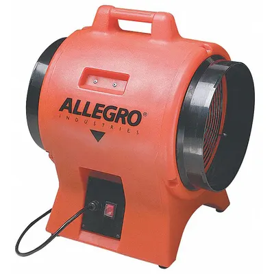 ALLEGRO Confined Space Fan: 115 V AC, 12 in Duct Dia, 1 hp Horsepower - Axial Fans & Blowers