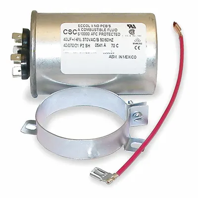 ZOELLER Capacitor and Clamp Assembly: Mfr Part # 003575, 18 ga Wire Gauge - Capacitors, Relays & Transformers for Dewatering & Wastewater Pumps