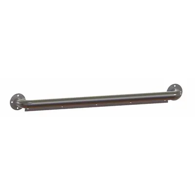 BESTCARE Wall Grab Bar: Stainless Steel, Satin, 250 lb Wt Capacity, 1 1/2 in Base Dia - Institutional Bathroom Grab Bars