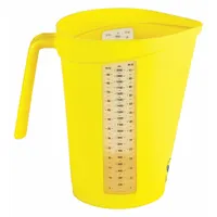 VIKAN Measuring Cup: Dry/Liquid, 67.6 fl oz Capacity, Polypropylene, Yellow, 5 1/2 in Overall Lg (MPN 60006)