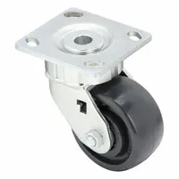 ALBION Plate Caster: Swivel, No Brake, Polyolefin, 4 in Wheel Dia., 2 in Wheel Wd, Slot, Rectangle (MPN 18SE04228S)