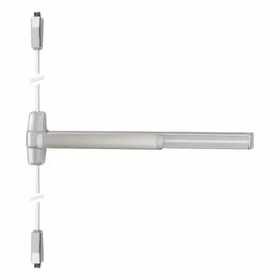 VON DUPRIN QEL9927NL 3 26D Surface Vertical Rod Push Bar with Lever Trim, Gray - Surface Vertical Rod Push Bars