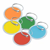 Key Tag: 25 Key Tags, Round, Multi-Color, Metal Alloy/Paper, Blank Label, 25 PK (MPN 28529)