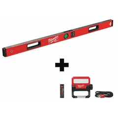 This 48-inch digital level provides angle measurement with an accuracy of ±0.10° and a precision of ±0.03°. It features an LED display and operates on a 4V battery. Suitable for leveling and alignment tasks in construction, carpentry, and industrial framing.