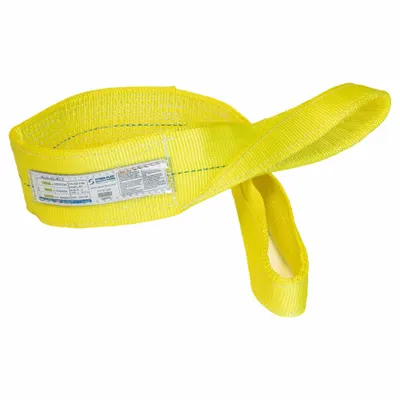 STREN-FLEX Web Sling: Type 3, Polyester, 14 ft Sling Lg, 12 in Eye Lg - High-Visibility Polyester Flat-Eye Web Slings