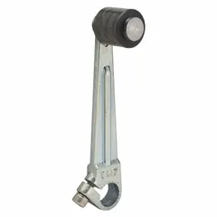 Fixed roller lever accessory for limit switches with rotary lever roller actuator and outside offset roller position. Compatible with 9007C series limit switches. Maximum arm/operator length of 2.5 inches. Used to detect position of moving parts in industrial automation and machinery.