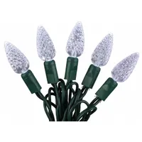 LED Holiday String Lights: Strawberry Shape, 23 11/16 ft Lg, White, 70 LEDs, 3.6 W, 120 V AC