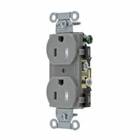BRYANT Receptacle: Duplex, 5-15, Gray, 125V AC, 15 A, 2 Pole / 3 Wire (MPN CRS15GRYTR)