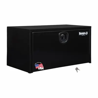 BUYERS PRODUCTS Single Drop-Down Door Box, Black Steel, Keyed Lock - Single Drop-Down Door Boxes
