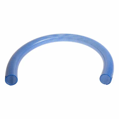 KURIYAMA Suction and Discharge Hose: 2 in Hose Inside Dia., 90 psi, Blue/Clear - PVC Bulk Water Suction & Discharge Hoses with PVC Helix Reinforcement