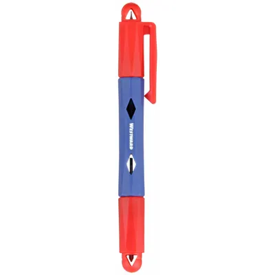 WESTWARD Multi-Bit Screwdriver: Phillips/Slotted Tip, #0/#000/1/16 in/5/32 in Tip Size - Pocket-Sized Muilt-Bit Screwdrivers