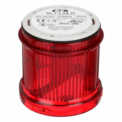 EATON Tower Light Module: Steady, 24V AC/24V DC, Red, 70 mm Overall Dia, 3 in Overall Ht - Steady Light Modules