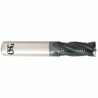 OSG Roughing End Mill: Carbide, TiAlN Coated, 4 Flute, 5/16" Mill Dia, 3/4" LOC - Square Carbide Roughing End Mills for Steel & Cast Iron