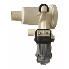 Genuine OEM replacement drain pump assembly for Whirlpool washing machines and dryers. Removes water from the appliance during the drain cycle. Commonly used when the machine fails to drain or makes unusual pumping noises.