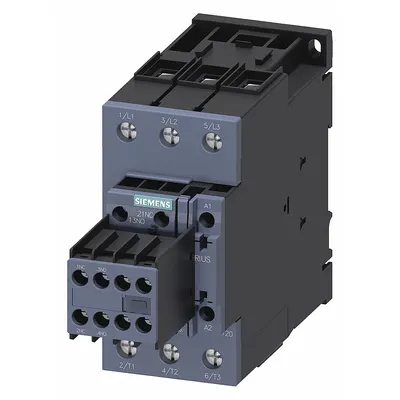 Siemens Power Contactor: Non-Reversing, 3 Poles, 3NO Contacts, 51 A - Non-Reversing IEC Contactors