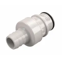 Quick Connection Coupling: Straight, 1/2 in ID Size, Quick-Disconnect Coupler x Barbed, Polysulfone (MPN HFC22835)
