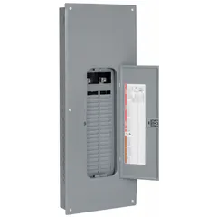 This Square D QO main lug load center is rated 225 A at 120/240V AC, single-phase, with a 65 kA short-circuit current rating. It provides 42 spaces for branch circuits and includes a combination flush/surface cover. Designed for indoor use, it features a convertible main lug configuration and plug-on neutral. Suitable for residential or light commercial power distribution.
