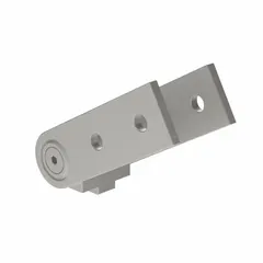This structural pivot joint assembly is made of aluminum with a silver finish. It is designed for use with 45 mm x 45 mm profiles in the 45 Series and features a 10 mm slot width and an 8.5 mm mounting hole. It enables angular connections in modular framing systems for applications such as industrial workstations, machine guards, and conveyor structures.