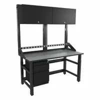SAFCO PRODUCTS Computer Workstation: 0 Shelves, 0 Display Mounts, 86 in Overall Ht, 60 in Overall Wd (MPN TWTYP17TBLKSTGMBK)