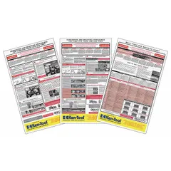 Tire service charts for bus and truck tires, 40 inches overall length. Provides reference information for tire service operations on truck tires. Used in fleet maintenance facilities to guide technicians during tire repair, inflation, and mounting procedures.