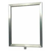 This acrylic sign frame is designed for mounting on traditional posts using a spigot adapter. It features a blank face with no legend, suitable for custom or unprinted signage. Overall dimensions: 14 inches length by 11 inches width