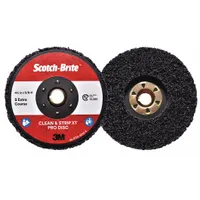 SCOTCH-BRITE Non-Woven Depressed Center Disc: 4 1/2 in x 5/8"-11, Silicon Carbide, Extra Coarse (MPN 61500303088)