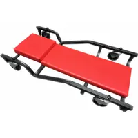 This heavy-duty steel creeper supports up to 480 lb and features a padded headrest for comfort. The steel frame provides stability for use under vehicles and industrial equipment in maintenance and repair settings