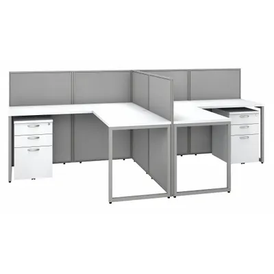 BUSH BUSINESS FURNITURE Office Cubicle with Privacy Panels - Office Cubicles with Privacy Panels