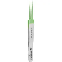 EXCELTA Tweezers: Stainless Steel, Point, Straight Tip, 1.5 mil Tip Thick (MPN 5-SA-SE-TC15)