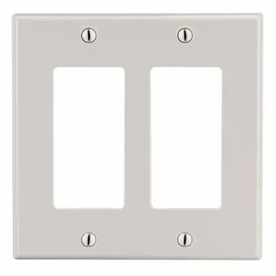 HUBBELL Wall Plate: Decorator-Rocker, 2 Gang, Almond - General Purpose Wall Plates