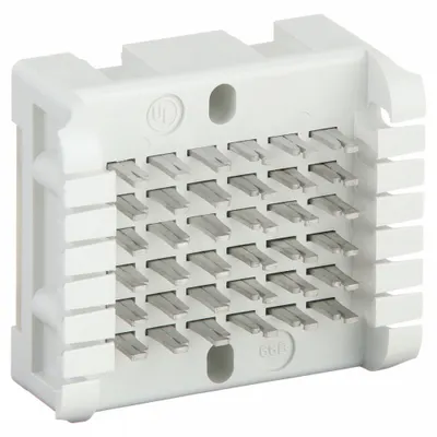 HUBBELL PREMISE WIRING 66 Split Wiring Block, 6 Clips, 6 Pairs, HPW66B36 - Voice & Data Wiring Blocks