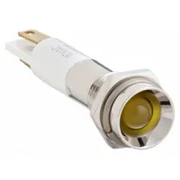 APPROVED VENDOR Protruding Panel Light: 5/16 in Panel Mounting Hole Dia, LED, Yellow, M08 (MPN 24M058)