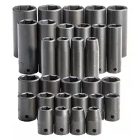 PROTO Impact Socket Set: 1/2 in Drive Size, Small Set (0-50 pieces) Set Size, 30 Pieces, Black Oxide (MPN J54215)