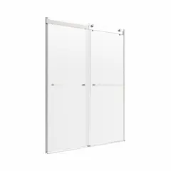 This double-sliding shower door from FOREMOST features clear tempered glass and a brushed nickel frame finish. It fits openings with a minimum width of 43 inches and a maximum width of 47 inches, with an overall height of 76 inches. Designed for use in shower enclosures, the sliding doors provide convenient access while saving space.