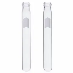 This KIMBLE glass culture tube has a 16 mm body diameter and 150 mm overall height, with a 20 mL capacity. It is colorless, round-bottomed, and not graduated. The tube does not include a closure and is suitable for culturing microorganisms, sample storage, and general wet chemistry procedures in laboratory settings.