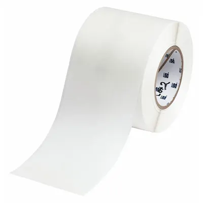 BRADY Continuous Label Stock: 4 in x 300 ft, Paper, Inkjet Print-Receptive/Water Dissolvable - Brady Water-Dissolvable Continuous Label Rolls