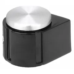 Thermoset pointer control knob with 1.03 in diameter and 0.625 in height. Used for precise manual adjustment on control panels, potentiometers, switches, and valves in industrial equipment.