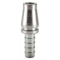 PARKER Quick Connect Hose Coupling: 1/4 in Body Size, Plug, Push-to-Connect, Steel, Male Hose Barb (MPN TL-254-6HB)